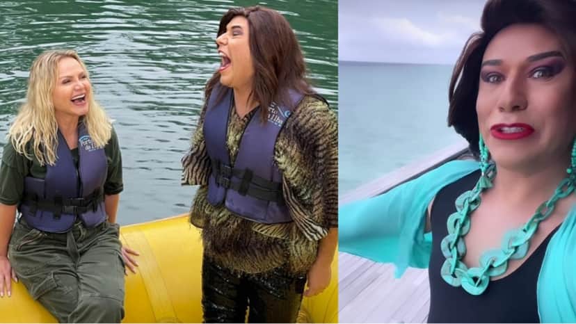 Narcisa foi às Ilhas de Maldivas com Eliana para reportagem Narcisa foi às Ilhas de Maldivas com Eliana para reportagem