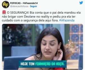 A Fazenda 14 - Aliadas no jogo, Bia Miranda revela que foi alertada sobre Deolane Bezerra antes do reality (Foto: Reprodução / Twitter) A Fazenda 14 - Aliadas no jogo, Bia Miranda revela que foi alertada sobre Deolane Bezerra antes do reality (Foto: Reprodução / Twitter)