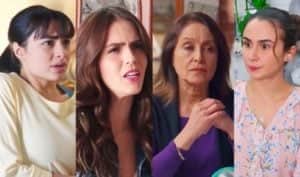 Dafne ganha o apoio de Bárbara após se mostrar machista e injusta com Ariadna e Gema em Vencer o Desamor (Foto: Reprodução / Las Estrellas) Dafne ganha o apoio de Bárbara após se mostrar machista e injusta com Ariadna e Gema em Vencer o Desamor (Foto: Reprodução / Las Estrellas)