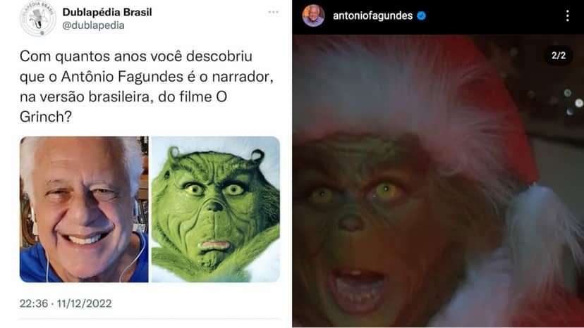 Eterno astro da Globo confessou que narrou o filme O Grinch, de Jim Carrey e muitos não sabiam! (Fotos: Reprodução/ Instagram) Eterno astro da Globo confessou que narrou o filme O Grinch, de Jim Carrey e muitos não sabiam! (Fotos: Reprodução/ Instagram)