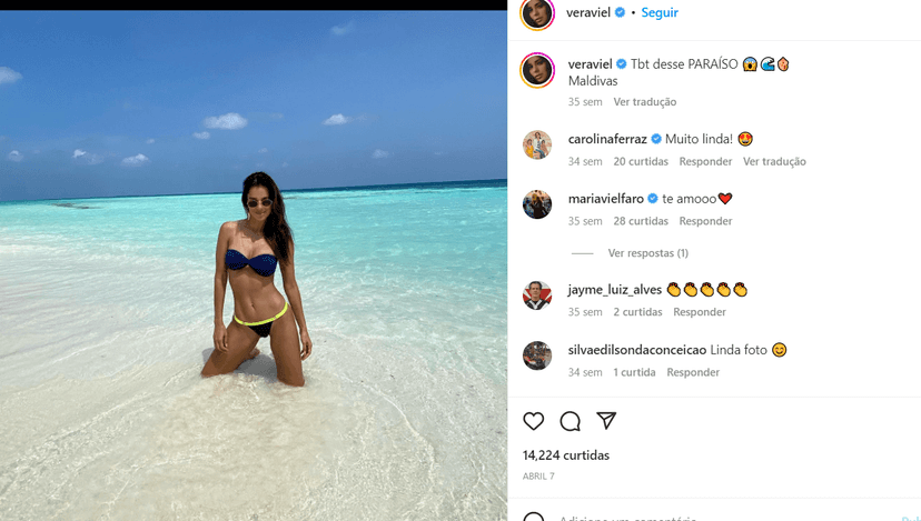 TBT de Vera Viel, esposa de Rodrigo Faro (Foto Reprodução/Instagram) TBT de Vera Viel, esposa de Rodrigo Faro (Foto Reprodução/Instagram)
