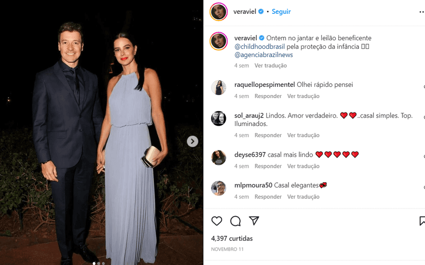 Vera Viel e Rodrigo Faro em evento (Foto Reprodução/Instagram) Vera Viel e Rodrigo Faro em evento (Foto Reprodução/Instagram)