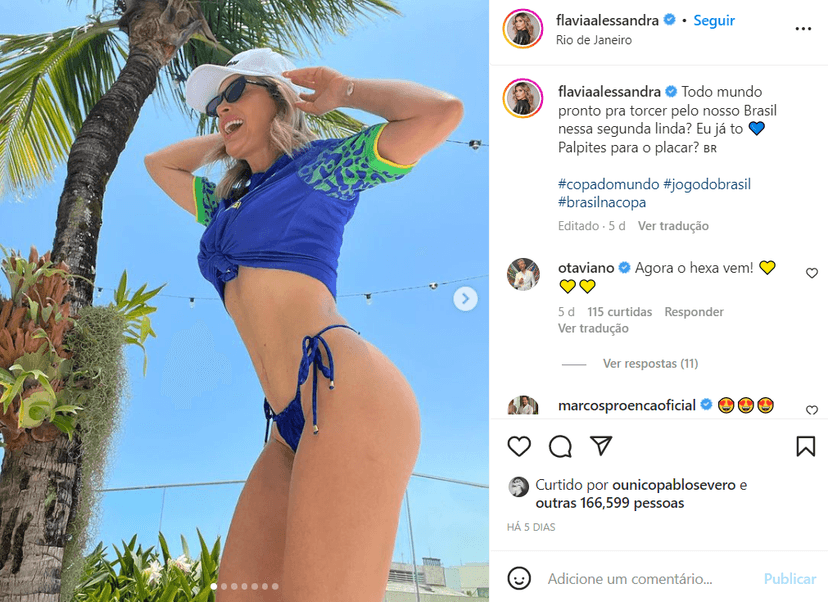 Flávia Alessandra compartilhou um clique pra lá de ousado nas redes sociais ( Foto Reprodução/Instagram) Flávia Alessandra compartilhou um clique pra lá de ousado nas redes sociais ( Foto Reprodução/Instagram)