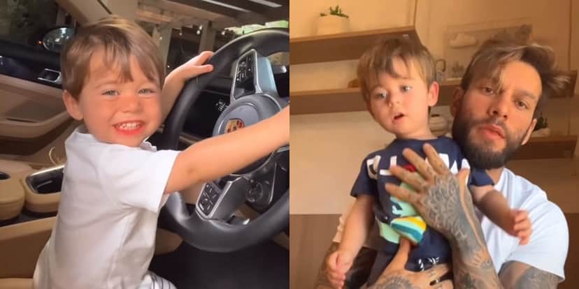 Lucas Lucco com o filho Luca Lucas Lucco com o filho Luca