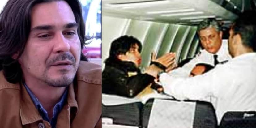 André Gonçalves foi expulso do avião após cuspir e xingar os comissários e passageiros (Reprodução: Montagem TV Foco) André Gonçalves foi expulso do avião após cuspir e xingar os comissários e passageiros (Reprodução: Montagem TV Foco)