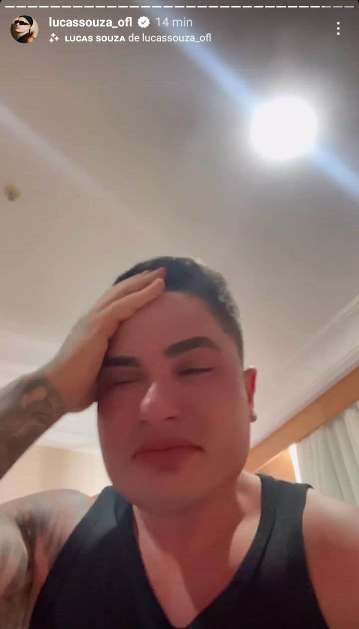 Lucas Souza surgiu aos prantos após grave denúncia de Jojo Todynho (Foto: Reprodução/ Instagram) Lucas Souza surgiu aos prantos após grave denúncia de Jojo Todynho (Foto: Reprodução/ Instagram)