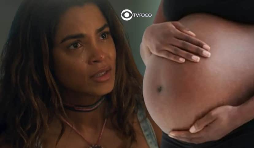 Bomba em Travessia - Grávida do segundo filho, Brisa (Lucy Alves) corre o risco de perder o bebê (Foto: Reprodução / Globo / Montagem TV Foco) Bomba em Travessia - Grávida do segundo filho, Brisa (Lucy Alves) corre o risco de perder o bebê (Foto: Reprodução / Globo / Montagem TV Foco)