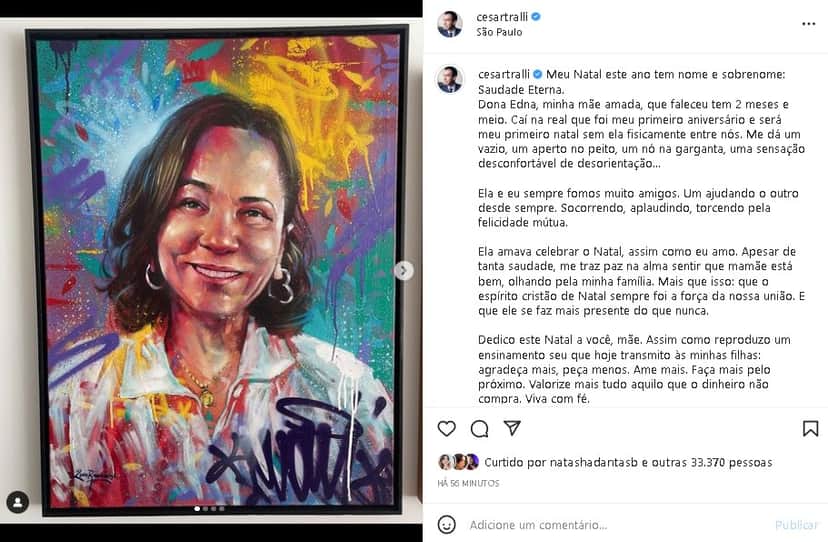 César Tralli prestou homenagem para a mãe (Foto: Reprodução/ Instagram) César Tralli prestou homenagem para a mãe (Foto: Reprodução/ Instagram)
