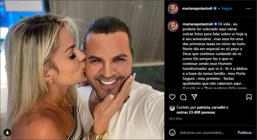Noiva de Eduardo Costa se declara ao grande amor - Foto: Reprodução Noiva de Eduardo Costa se declara ao grande amor - Foto: Reprodução