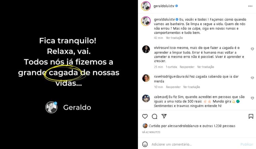 Geraldo Luís deixou importante recado aos seus seguidores de plantão (Foto: Reprodução) Geraldo Luís deixou importante recado aos seus seguidores de plantão (Foto: Reprodução)