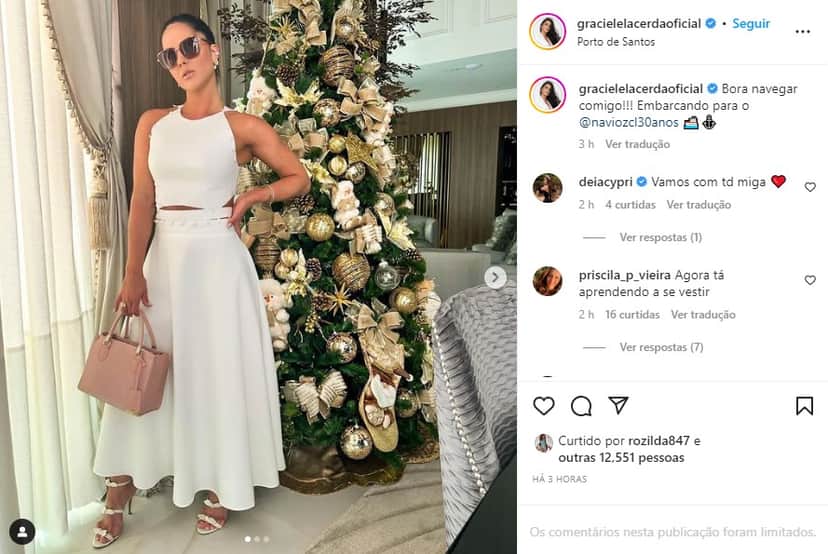 Graciele Lacerda aposta em traje belíssimo - Foto: Reprodução Graciele Lacerda aposta em traje belíssimo - Foto: Reprodução