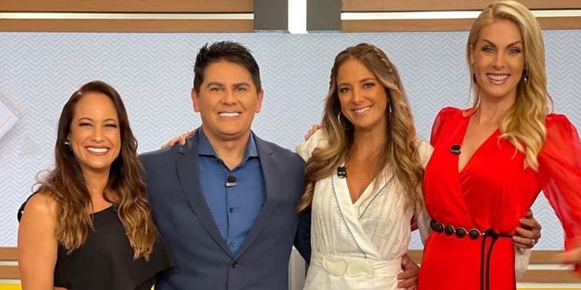 Ana, Tici, Renata e César Filho no Hoje em Dia Ana, Tici, Renata e César Filho no Hoje em Dia