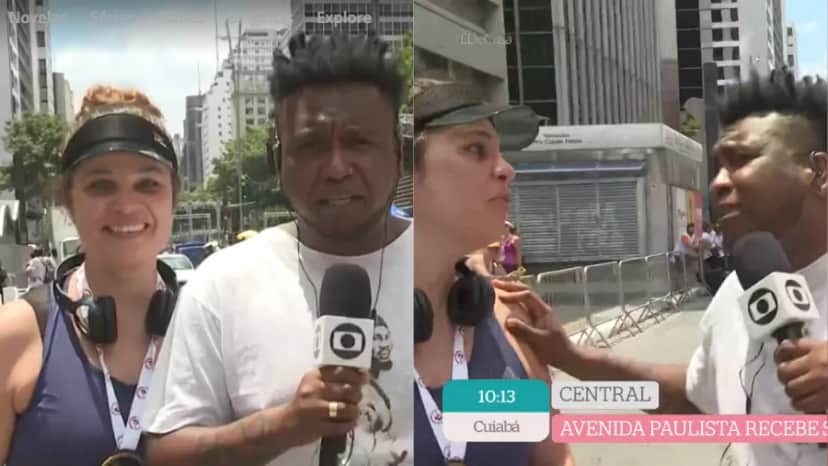 Isabel Teixeira passou por momento de constrangimento ao vivo durante o É de Casa (Foto: Reprodução) Isabel Teixeira passou por momento de constrangimento ao vivo durante o É de Casa (Foto: Reprodução)