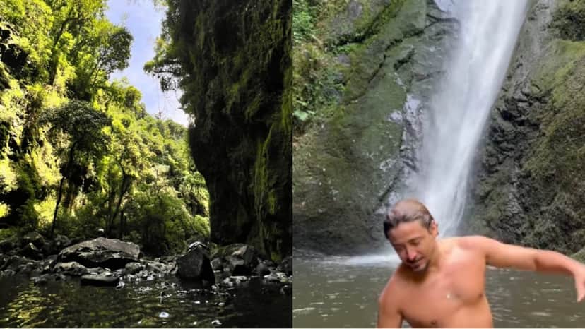 Astro de Pantanal passa dia em região com cachoeira e expõe raro registro a dois com o namorado Astro de Pantanal passa dia em região com cachoeira e expõe raro registro a dois com o namorado
