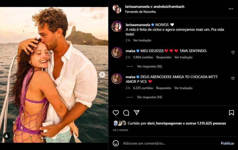 Larissa Manoela é pedida em noivado pelo companheiro, André Luiz - Foto: Reprodução Larissa Manoela é pedida em noivado pelo companheiro, André Luiz - Foto: Reprodução