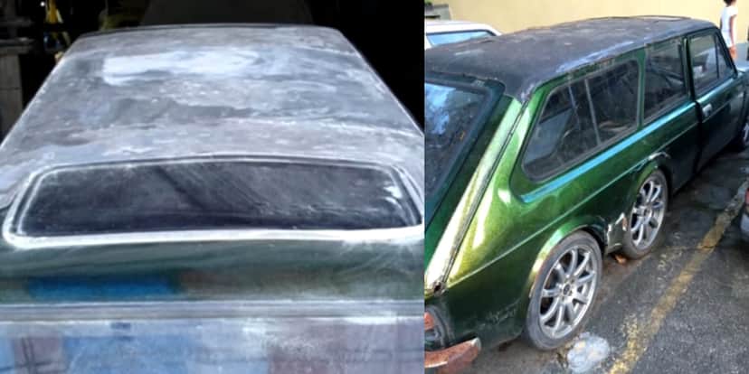 Assim está hoje o Fiat 147, abandonado (Reprodução: Montagem TV Foco) Assim está hoje o Fiat 147, abandonado (Reprodução: Montagem TV Foco)