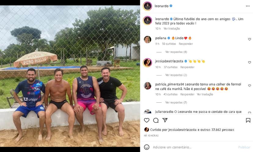 Leonardo conseguiu sumir com a barriga após rotina de exercícios e alimentação (Foto: Reprodução/ Instagram) Leonardo conseguiu sumir com a barriga após rotina de exercícios e alimentação (Foto: Reprodução/ Instagram)