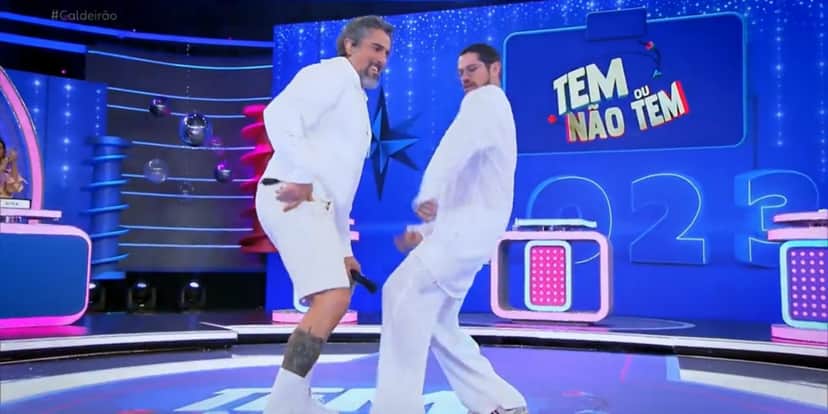 Marcos Mion e José Loreto dançando no Caldeirão - Foto: Reprodução Marcos Mion e José Loreto dançando no Caldeirão - Foto: Reprodução