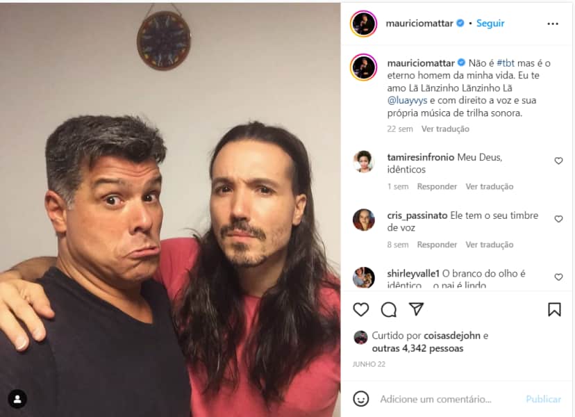 Luã Mattar com Maurício Mattar (Foto: Reprodução) Luã Mattar com Maurício Mattar (Foto: Reprodução)