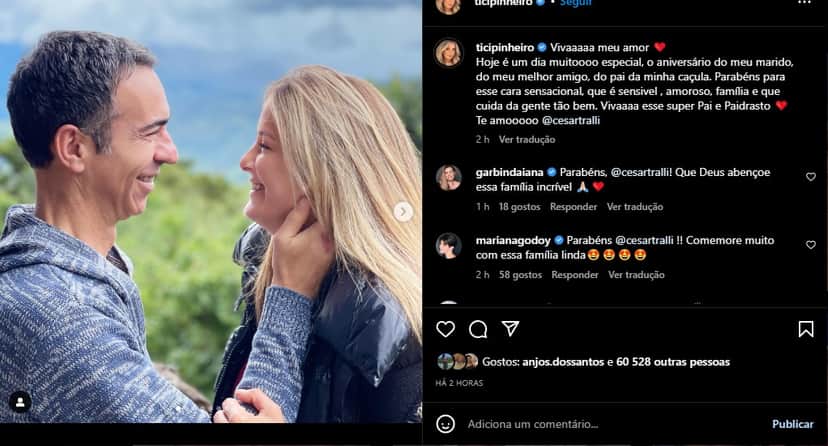 Ticiane Pinehiro se declara ao grande amor - Foto: Reprodução Ticiane Pinehiro se declara ao grande amor - Foto: Reprodução