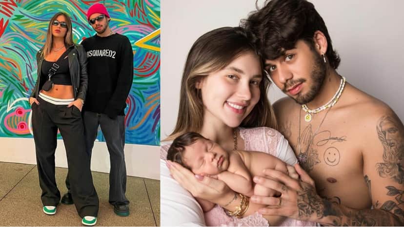 Virgínia Fonseca, seu marido Zé Felipe, e a recém-nascida Maria Flor Virgínia Fonseca, seu marido Zé Felipe, e a recém-nascida Maria Flor