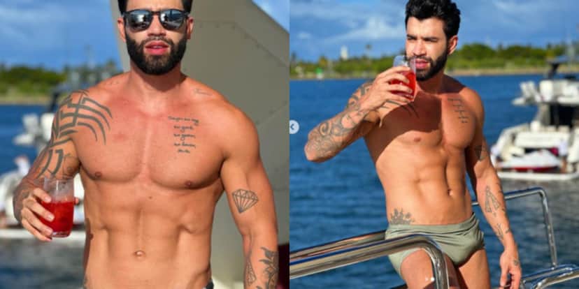 Gusttavo Lima de Sunga (Foto Reprodução/Instagram) Gusttavo Lima de Sunga (Foto Reprodução/Instagram)