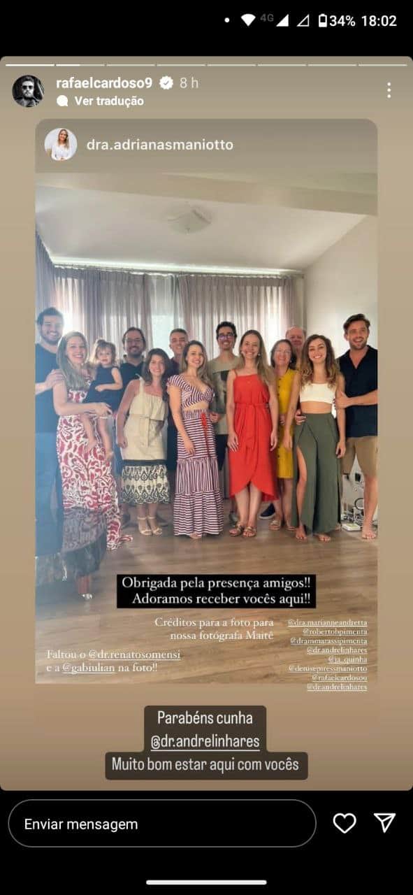 Ator passou o domingo com a família da modelo (Foto: Reprodução/ Instagram) Ator passou o domingo com a família da modelo (Foto: Reprodução/ Instagram)
