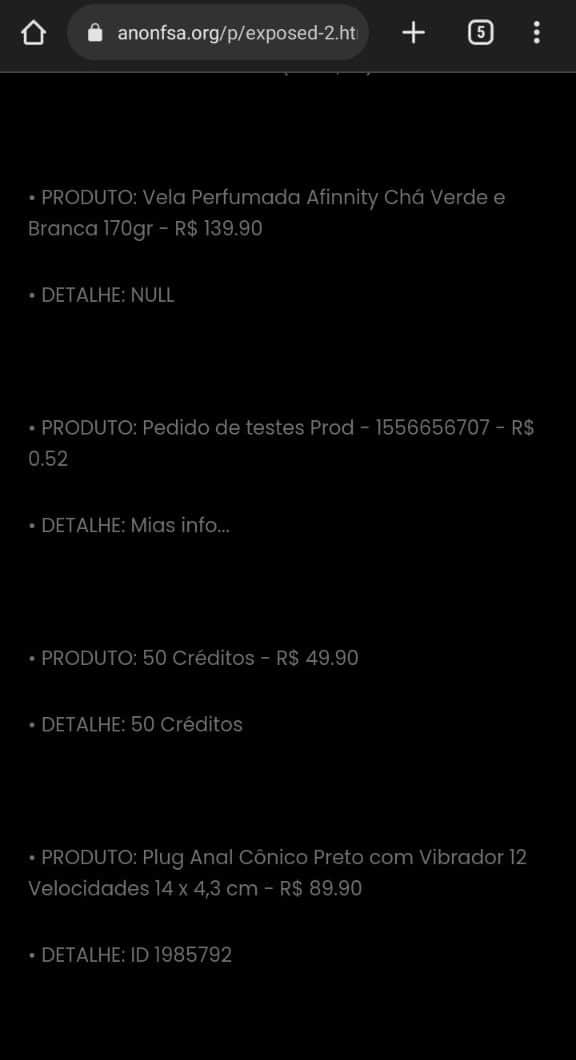 Famoso grupo de Hackers expõe lista de compras que Bolsonaro teria feito em cartão corporativo e dentre os itens foram comprados plug an4l e creme para gozar - Foto Reprodução Famoso grupo de Hackers expõe lista de compras que Bolsonaro teria feito em cartão corporativo e dentre os itens foram comprados plug an4l e creme para gozar - Foto Reprodução