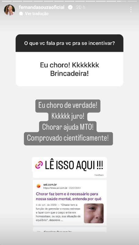 Fernanda Souza fez revelação que ninguém esperava Fernanda Souza fez revelação que ninguém esperava