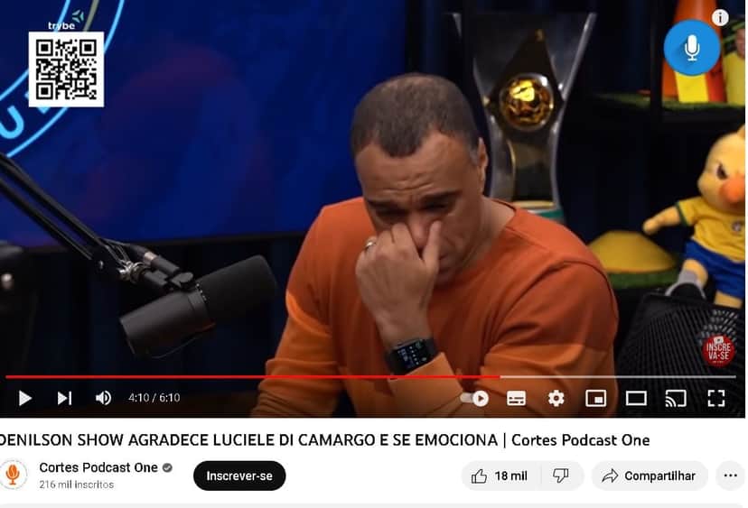 O famoso ex-futebolista, Denilson, chora e não esconde o que sua esposa, Luciele Di Camargo, fez e surpreende a todos - Foto reprodução O famoso ex-futebolista, Denilson, chora e não esconde o que sua esposa, Luciele Di Camargo, fez e surpreende a todos - Foto reprodução