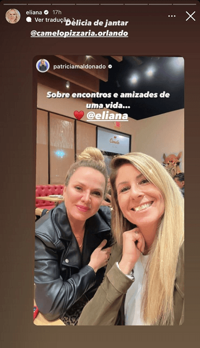 Publicação de Eliana nos stories (Foto: Reprodução/ Instagram) Publicação de Eliana nos stories (Foto: Reprodução/ Instagram)