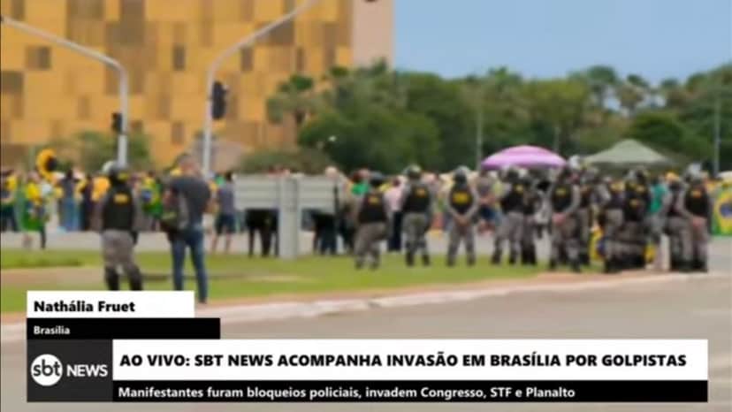 SBT não derrubou a programação para falar sobre os atos antidemocráticos em Brasília e teria feito pedido aos jornalistas (Foto: Reprodução) SBT não derrubou a programação para falar sobre os atos antidemocráticos em Brasília e teria feito pedido aos jornalistas (Foto: Reprodução)