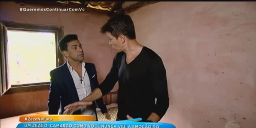 Rodrigo Faro e Zezé no quarto que virou uma escola (Reprodução) Rodrigo Faro e Zezé no quarto que virou uma escola (Reprodução)