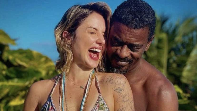 Seu Jorge e a esposa Karina. Seu Jorge e a esposa Karina.