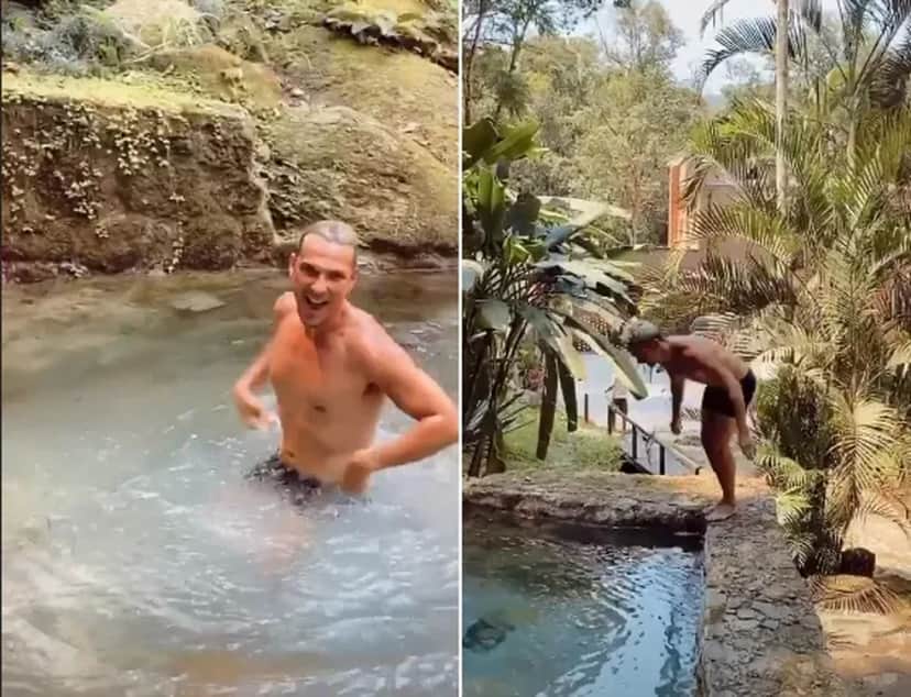 A piscina natural da mansão de Aline Wirley - Foto Reprodução A piscina natural da mansão de Aline Wirley - Foto Reprodução