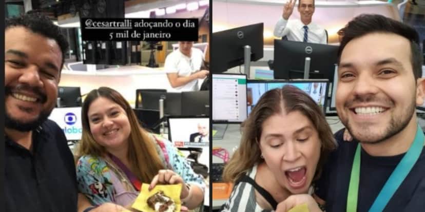 Funcionários da Globo foram agraciados com doces do jornalista - Foto: Reprodução Funcionários da Globo foram agraciados com doces do jornalista - Foto: Reprodução