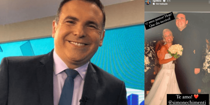 Reinaldo Gottino surge no altar com grande amor e se declara com foto rara (Foto: Reprodução) Reinaldo Gottino surge no altar com grande amor e se declara com foto rara (Foto: Reprodução)