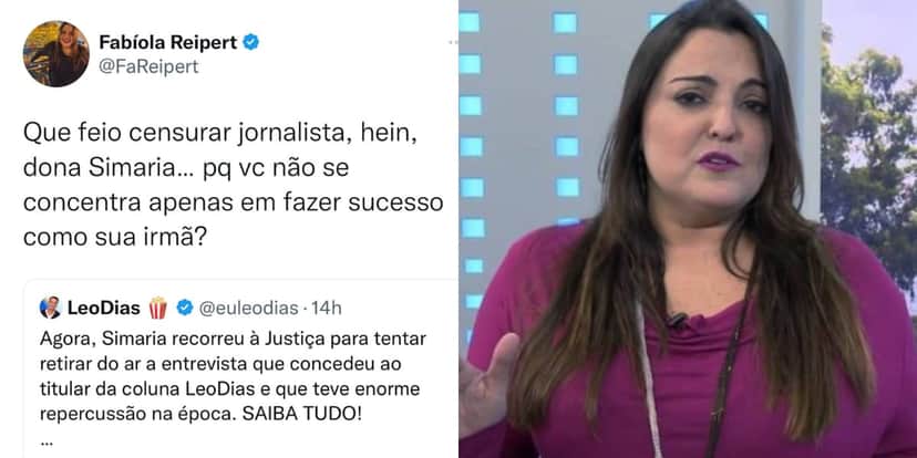 Fabíola Reipert (Reprodução: Twitter) Fabíola Reipert (Reprodução: Twitter)