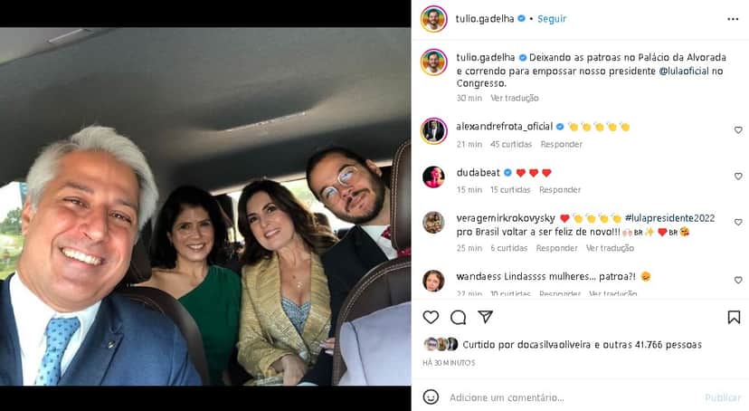 Fátima Bernardes ao lado de Túlio Gadêlha (Foto: Reprodução/ Instagram) Fátima Bernardes ao lado de Túlio Gadêlha (Foto: Reprodução/ Instagram)