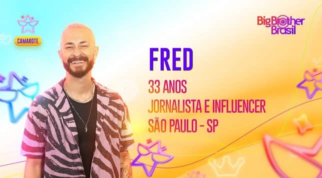 Fred é participante do Camarote do reality show global (Foto: Reprodução / Gshow) Fred é participante do Camarote do reality show global (Foto: Reprodução / Gshow)