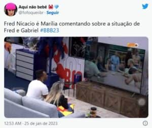 BBB23 - Fred e Marília esgotam poder do 'Quarto Secreto' e descobrem informação bombástica (Foto: Reprodução / Twitter) BBB23 - Fred e Marília esgotam poder do 'Quarto Secreto' e descobrem informação bombástica (Foto: Reprodução / Twitter)