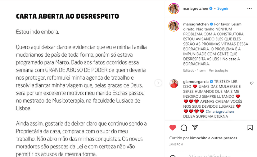 Gretchen deixará o Brasil (Foto: Instagram) Gretchen deixará o Brasil (Foto: Instagram)