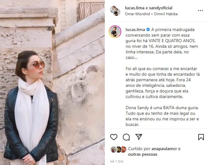 Lucas Lima se declarou para Sandy no aniversário de 40 anos dela e fez uma linda homenagem (Foto: Reprodução|) Lucas Lima se declarou para Sandy no aniversário de 40 anos dela e fez uma linda homenagem (Foto: Reprodução|)