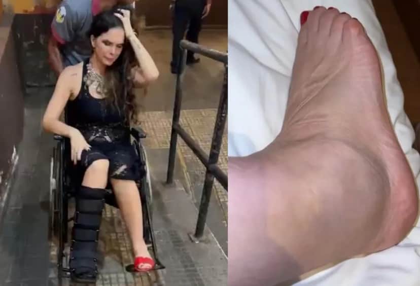 Luiza Ambiel teve que sair de cadeira de rodas da festa e chocou Luiza Ambiel teve que sair de cadeira de rodas da festa e chocou