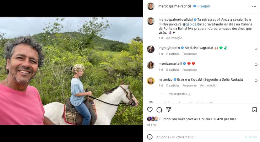 Marcos Palmeira ao lado da esposa (Foto: Reprodução/ Instagram) Marcos Palmeira ao lado da esposa (Foto: Reprodução/ Instagram)