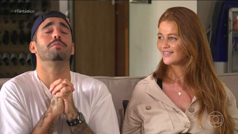 O surfista e a esposa, Cíntia Dicker, concederam uma entrevista ao Fantástico - foto: Reprodução / Globo O surfista e a esposa, Cíntia Dicker, concederam uma entrevista ao Fantástico - foto: Reprodução / Globo