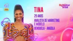 Tina é mais uma participante confirmado no reality show global (Foto: Reprodução / Gshow) Tina é mais uma participante confirmado no reality show global (Foto: Reprodução / Gshow)