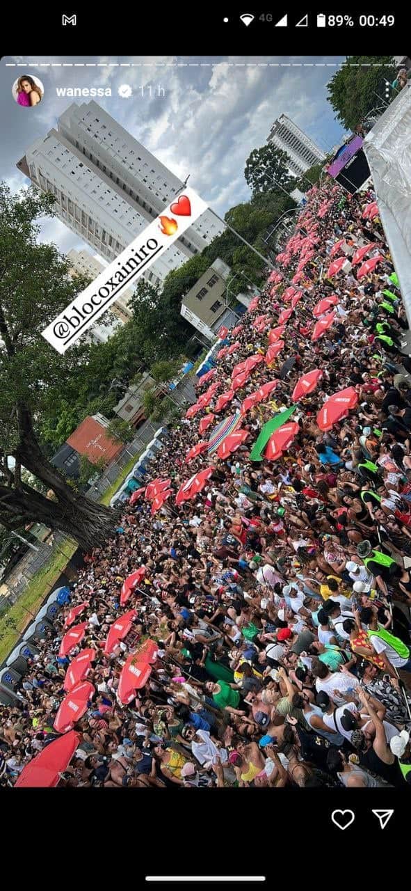 Wanessa mostrou multidão curtindo seu bloco de rua (Foto: Reprodução/ Instagram) Wanessa mostrou multidão curtindo seu bloco de rua (Foto: Reprodução/ Instagram)