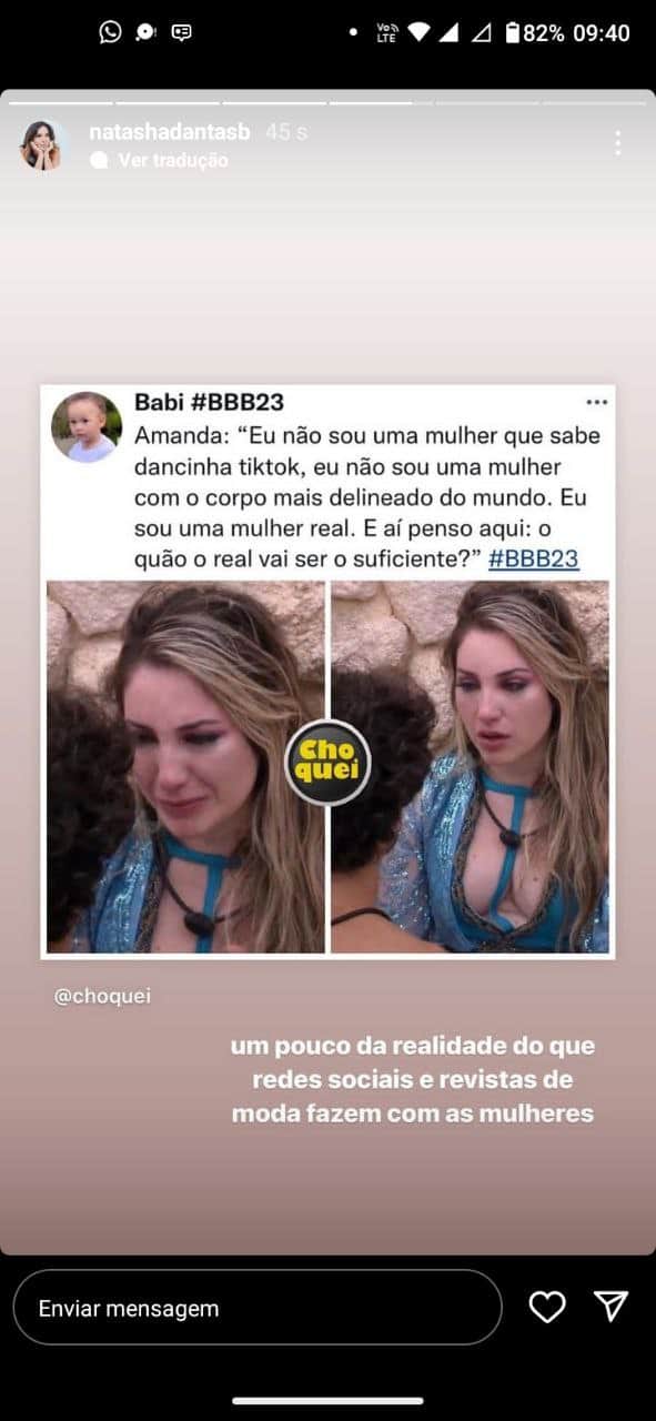 Amanda fez desabafo sincero dentro do BBB23 Amanda fez desabafo sincero dentro do BBB23