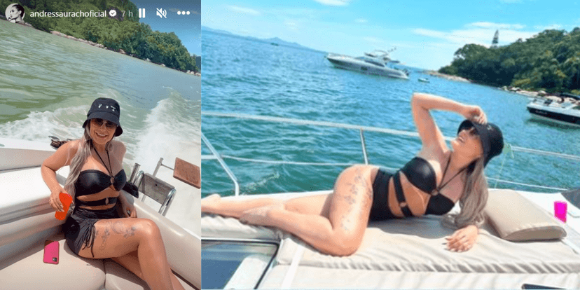 Andressa Urach surge em passeio de barco e é alvo de graves acusações do marido, Thiago Lopes (Foto: Instagram) Andressa Urach surge em passeio de barco e é alvo de graves acusações do marido, Thiago Lopes (Foto: Instagram)
